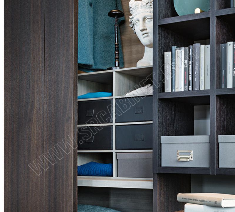 Modern design bedroom furniture high gloss sliding door wooden wardrobe closets