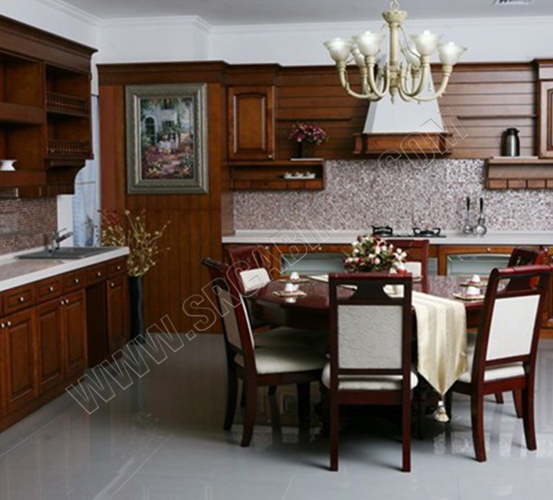 Classic oak raised door style European design kitchen cabinet