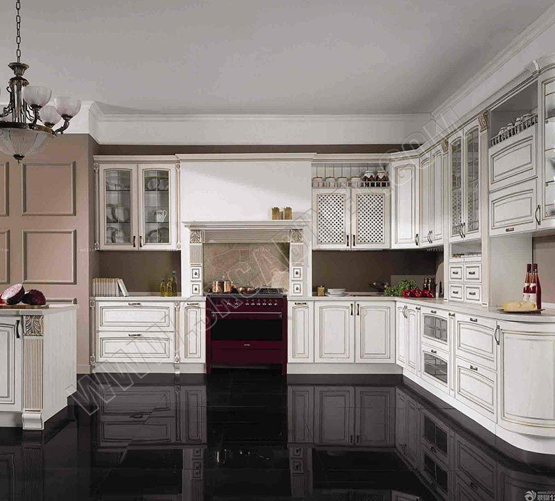 Classic oak raised door style European design kitchen cabinet