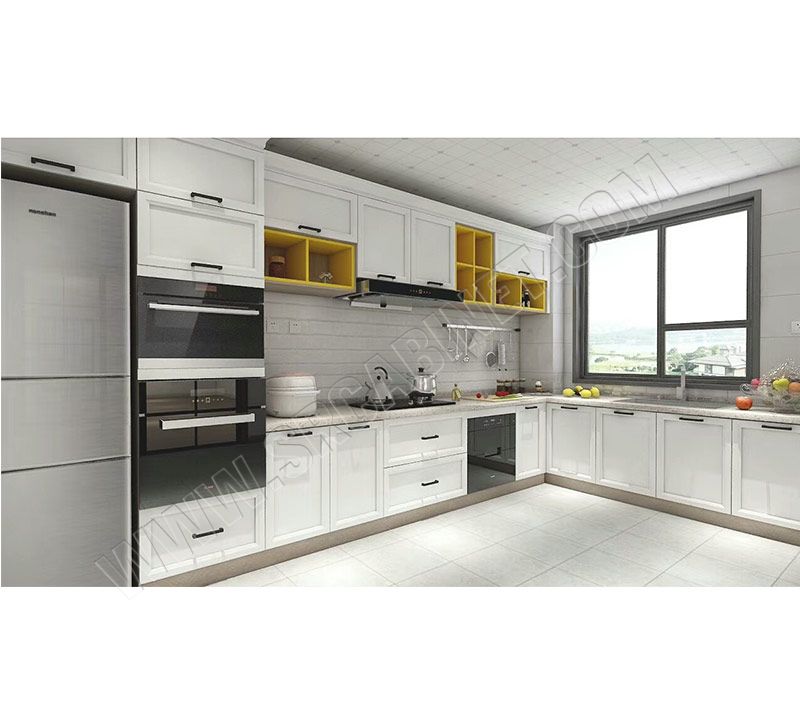 China factory white shaker door modular kitchen Cabinet