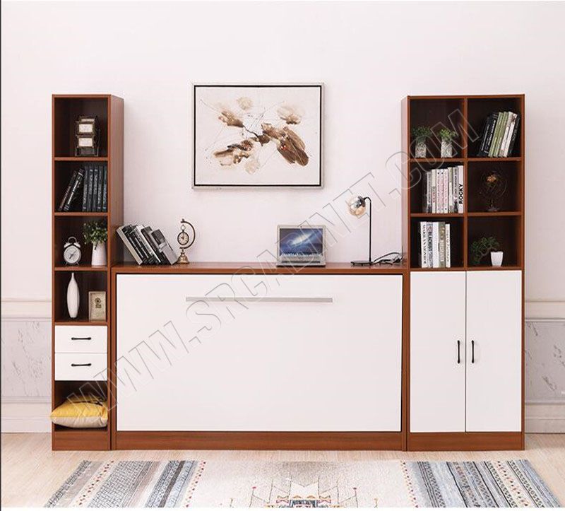 Easy assemble modern murphy bed with gas strut and desk mechanism