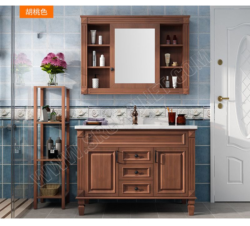 North American oak  Solid Wood Bathroom Cabinet Vanity