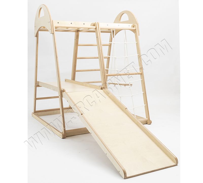 Wooden swing Kids indoor slide wood baby climbing frame swing combination