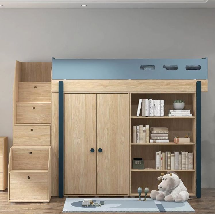New Design Loft Children Beds Toddler Storage Space Solid Wood Children Beds With Many Colors For Your Choose