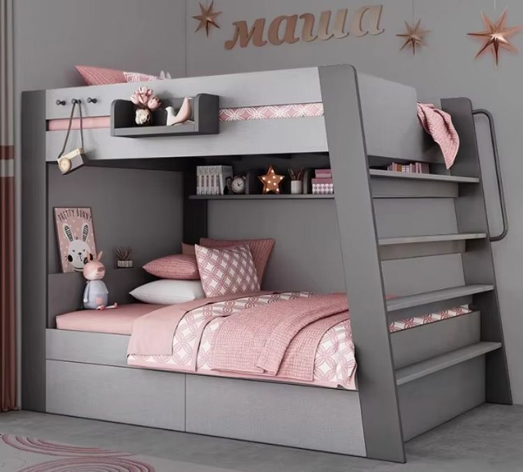 Multi-function Bed Upper and Lower Table Children's Bed Wooden Minimalist Design Bunk Bed For Small Bedroom