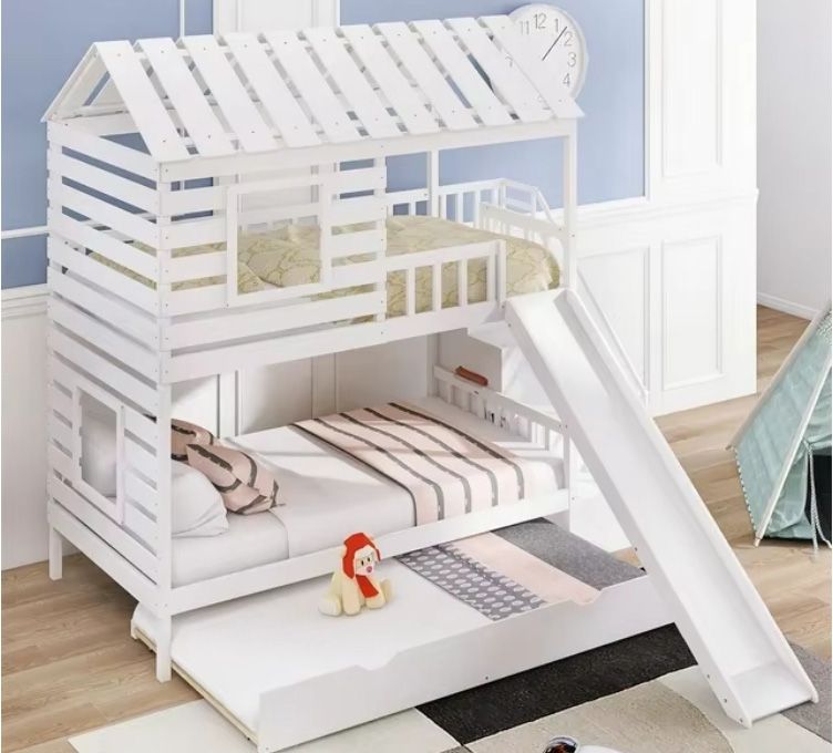 High Quality Bunk Beds For Children Boys Girls And Teens With Roof and Fence