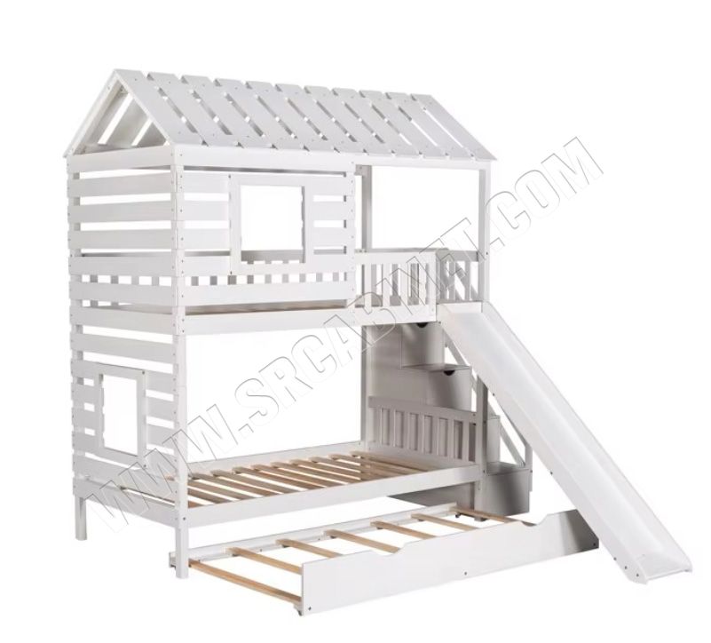 High Quality Bunk Beds For Children Boys Girls And Teens With Roof and Fence
