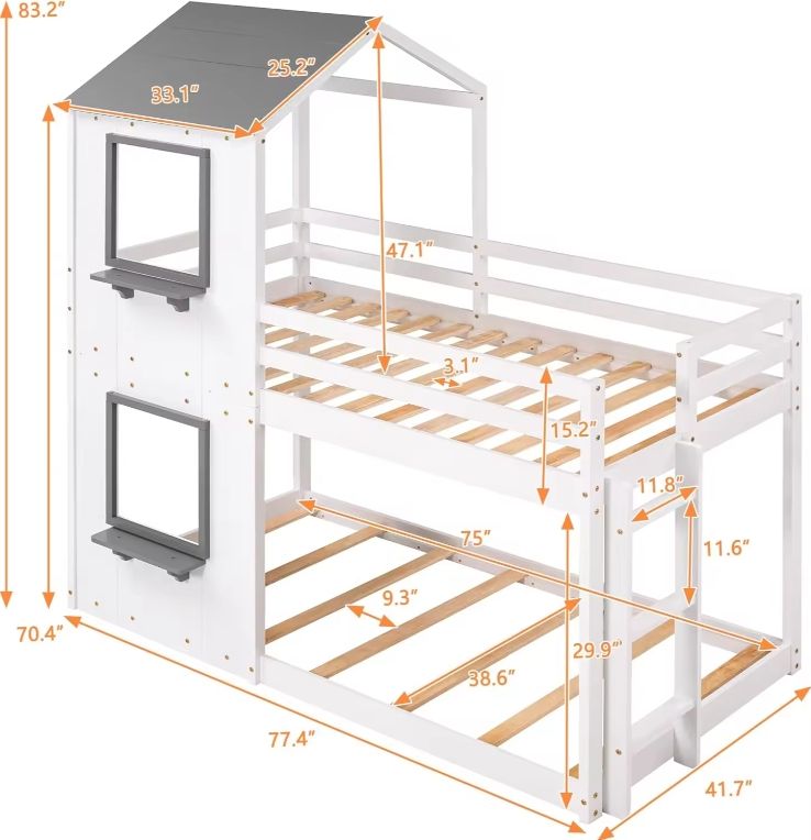 Hostel Wood Children Room Size House Double Kids Solid Wooden Queen Frame Bunk Kids Loft Bed With Roof