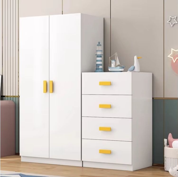 Simple Wooden Wardrobe for Home Bedroom Storage Cabinet for Boys and Girls Children's Storage Drawer Cabinet