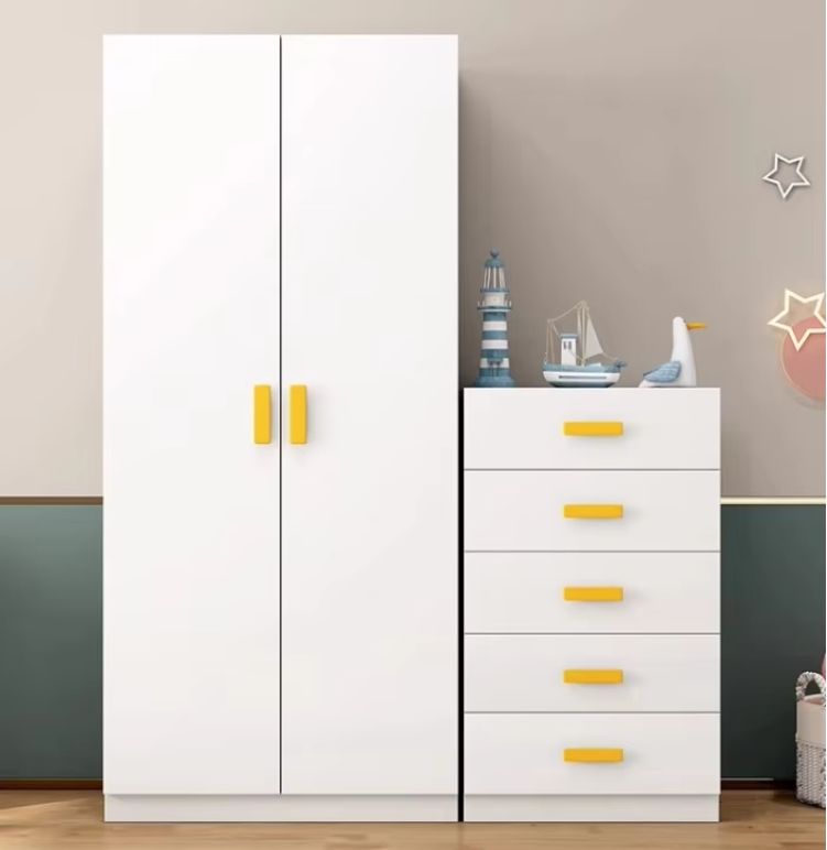Simple Wooden Wardrobe for Home Bedroom Storage Cabinet for Boys and Girls Children's Storage Drawer Cabinet