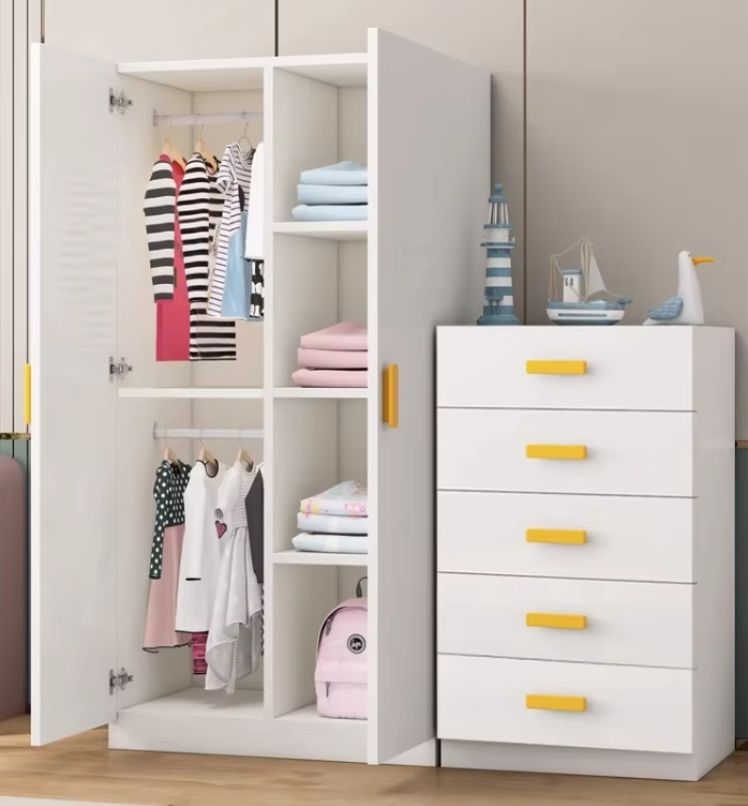 Simple Wooden Wardrobe for Home Bedroom Storage Cabinet for Boys and Girls Children's Storage Drawer Cabinet