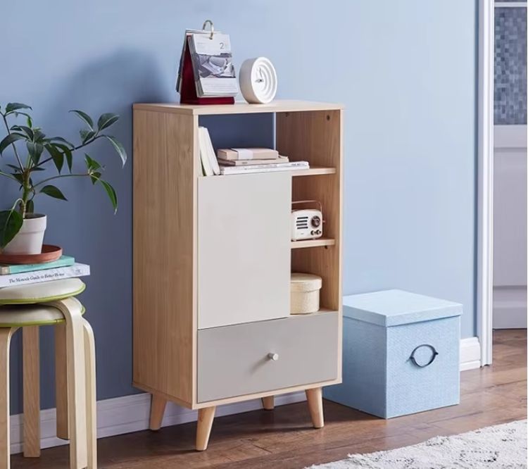 Modern Nordic Minimalist Living Room Storage TV Cabinet and Coffee Table Combination Small Home Use Floor Unit with Tea Table
