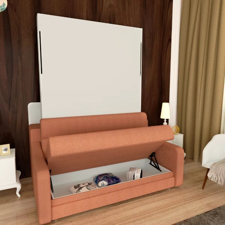 In tock In United States Bedroom Furniture Space Saving Wall Mounted Modern Transformable Folding Sofa Wall Wood Bed with Sofa