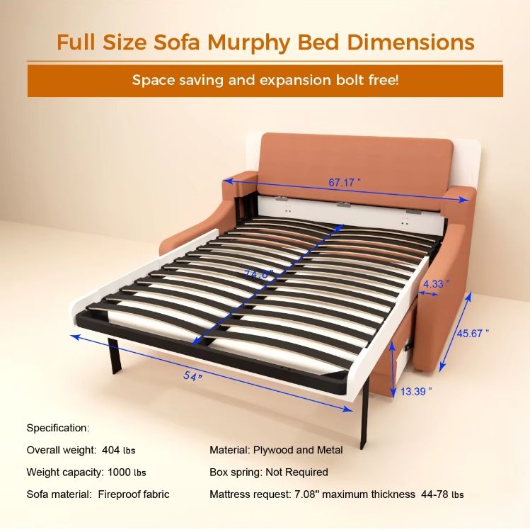 In tock In United States Bedroom Furniture Space Saving Wall Mounted Modern Transformable Folding Sofa Wall Wood Bed with Sofa