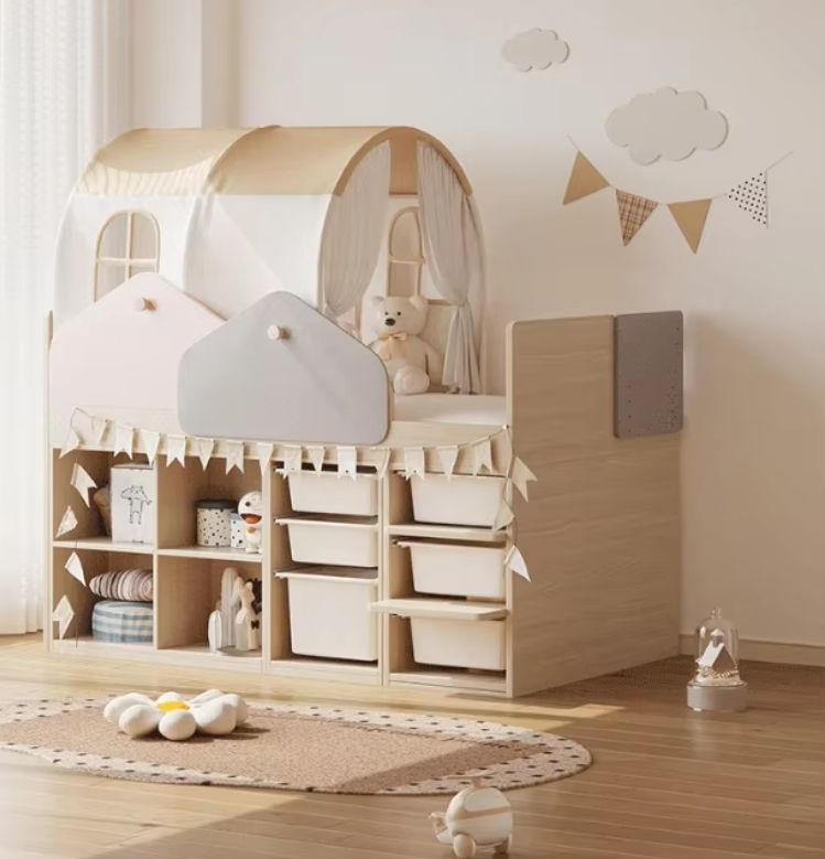 Customizable Solid Wood Half-Height Bunk Bed Children's Rooms Kindergarten Schools Hotels