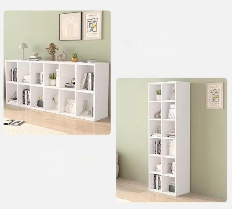 Solid Wood Multi-Layer Floor to Ceiling Bookshelf Living Room Wall Cabinet Storage for Students Home Combination Bookcase