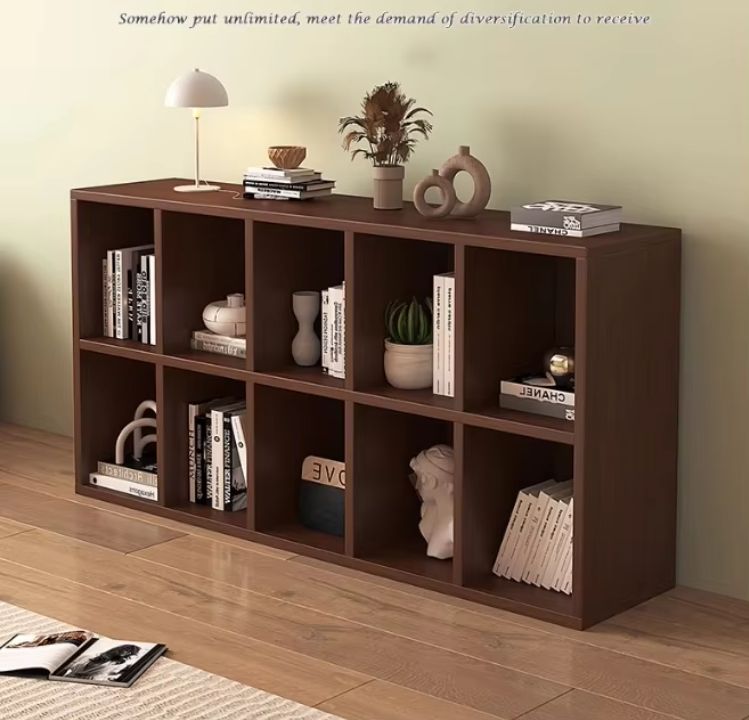 Solid Wood Multi-Layer Floor to Ceiling Bookshelf Living Room Wall Cabinet Storage for Students Home Combination Bookcase