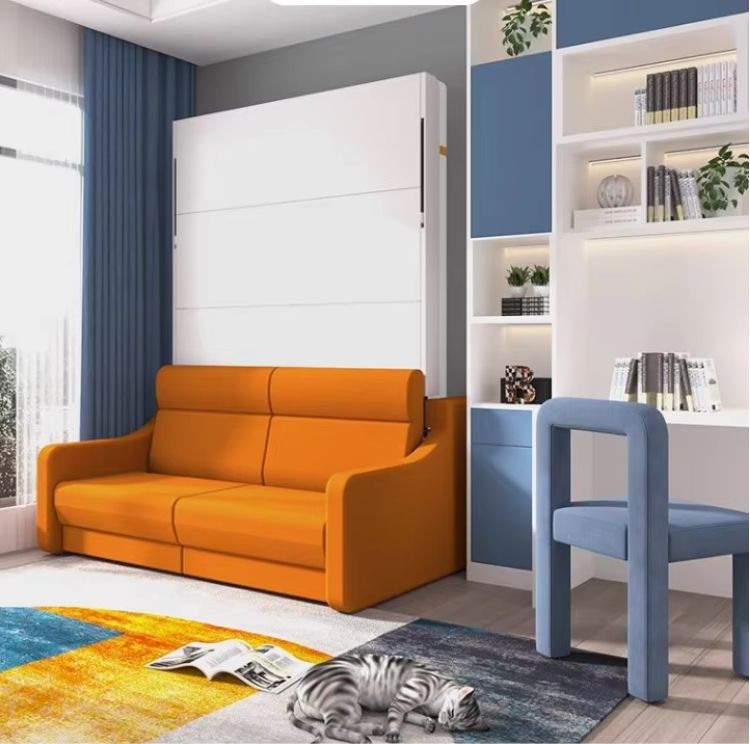 In stock in the United States Space Saving White Vertical Sofa Bed Folding Wall Bed Mechanism Murphy Bed with Sofa