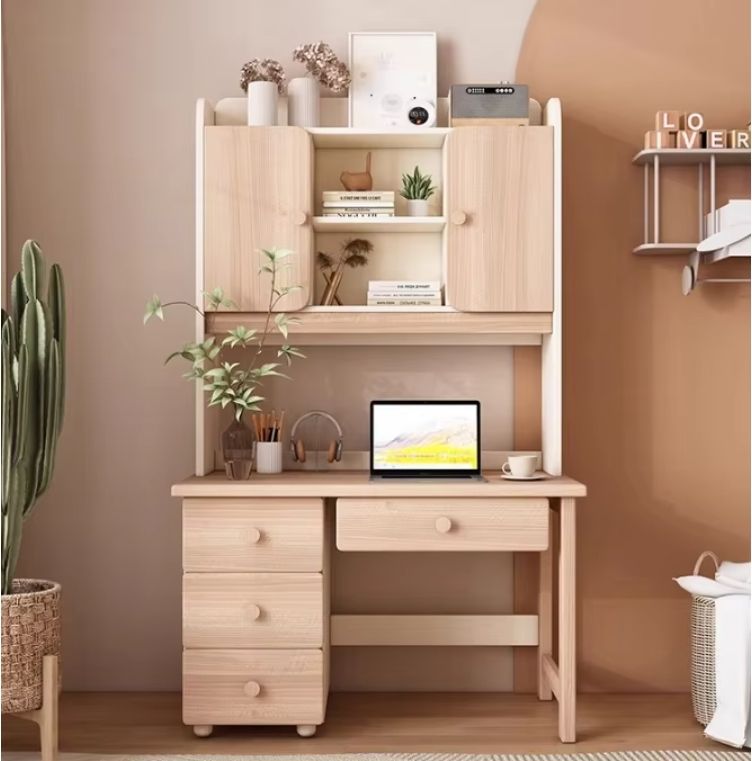All Solid Wood Junior High School Student Bedroom Writing Desk and Chair Set for Boys Girls Children's Learning Home Furniture