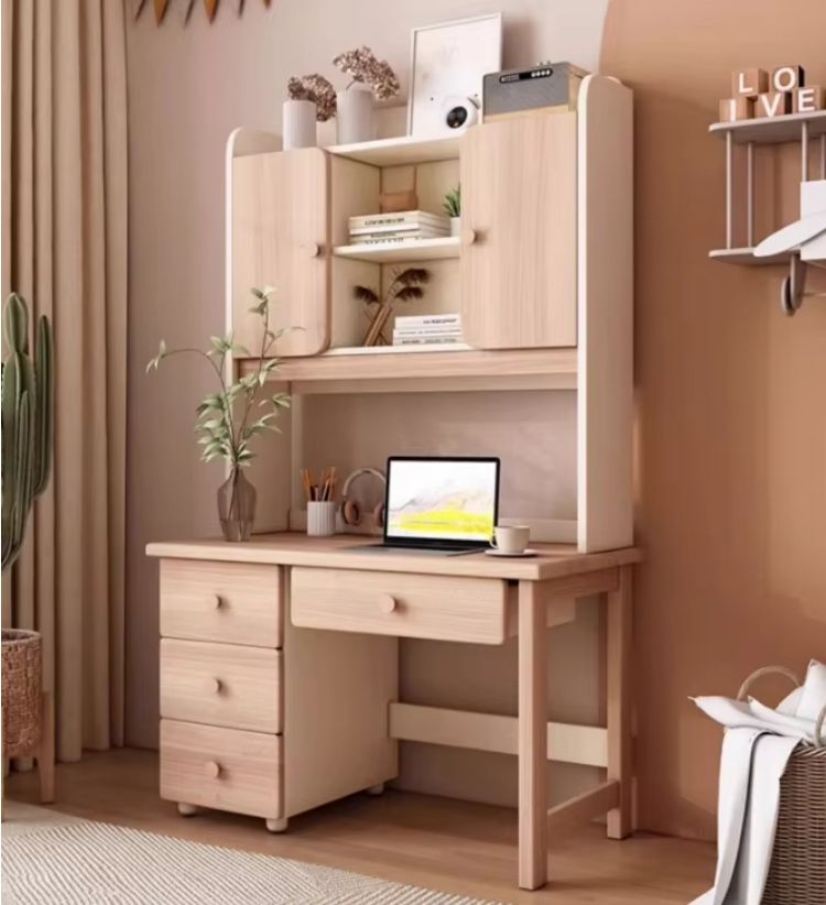 All Solid Wood Junior High School Student Bedroom Writing Desk and Chair Set for Boys Girls Children's Learning Home Furniture