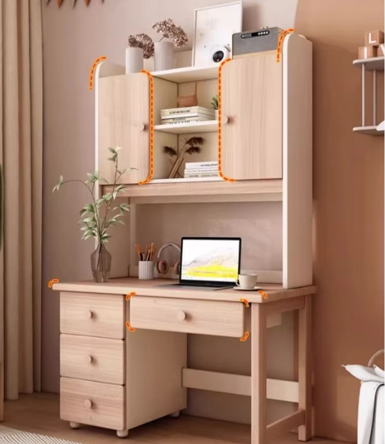 All Solid Wood Junior High School Student Bedroom Writing Desk and Chair Set for Boys Girls Children's Learning Home Furniture