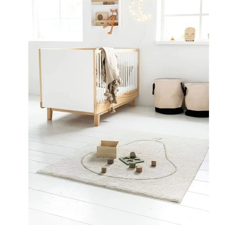 Modern Design Newborn Baby WoodConvertible Cribs with Seagrass Storage Drawers Safe Kids Furniture for Newborn Baby Cot Bed