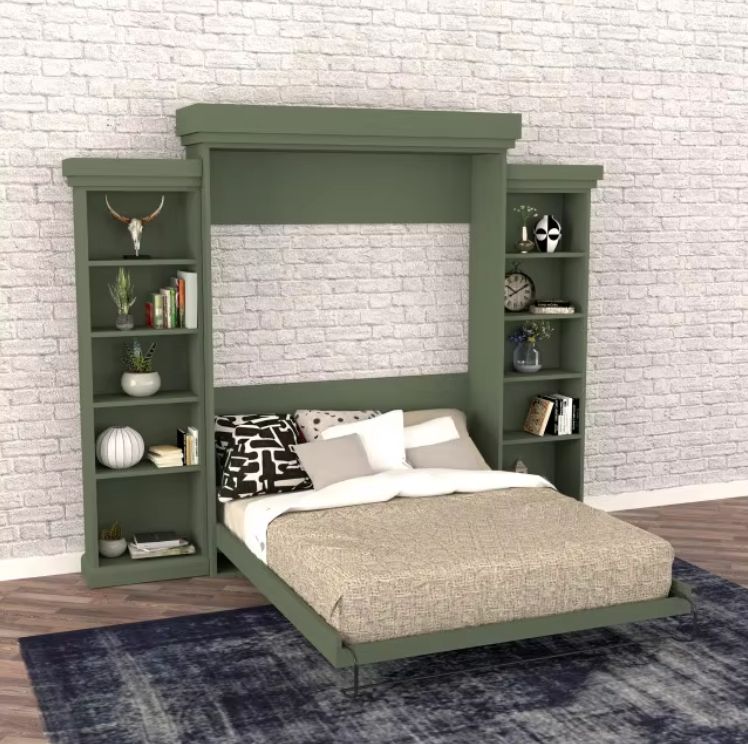 Modern Wood Panel Style Murphy Bed with Rotating Design for Living Room Use