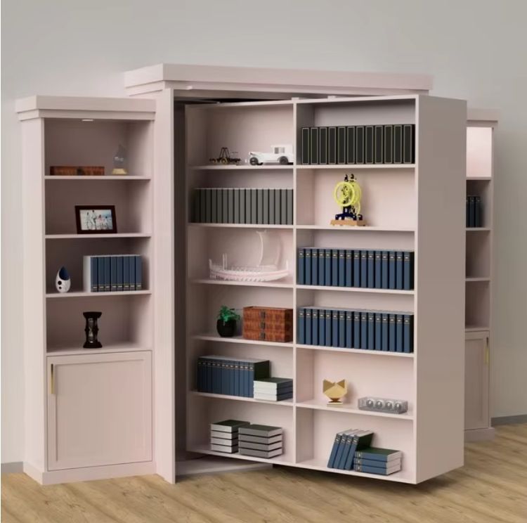 Modern Wood Panel Style Murphy Bed with Rotating Design for Living Room Use