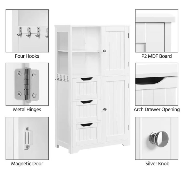 Versatile Extendable Cabinet for Home Furniture Organization Farmhouse Bathroom Hall School Hospital Apartment Basement Office