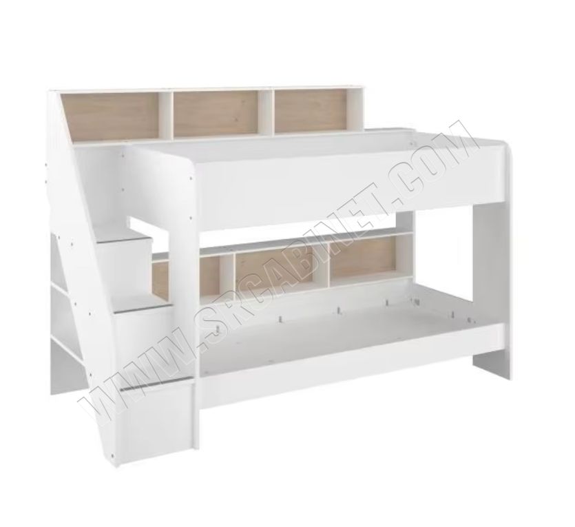 Single Solid Pine Wood Loft Bed Modern King Design for Kids' Bedroom Durable Wooden Beds