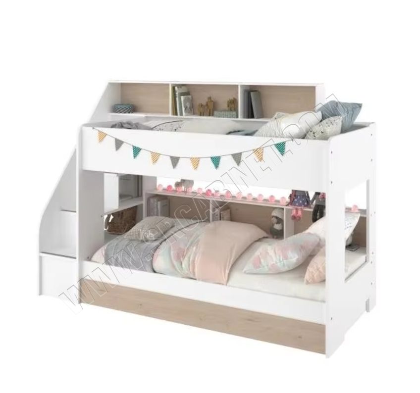 Single Solid Pine Wood Loft Bed Modern King Design for Kids' Bedroom Durable Wooden Beds