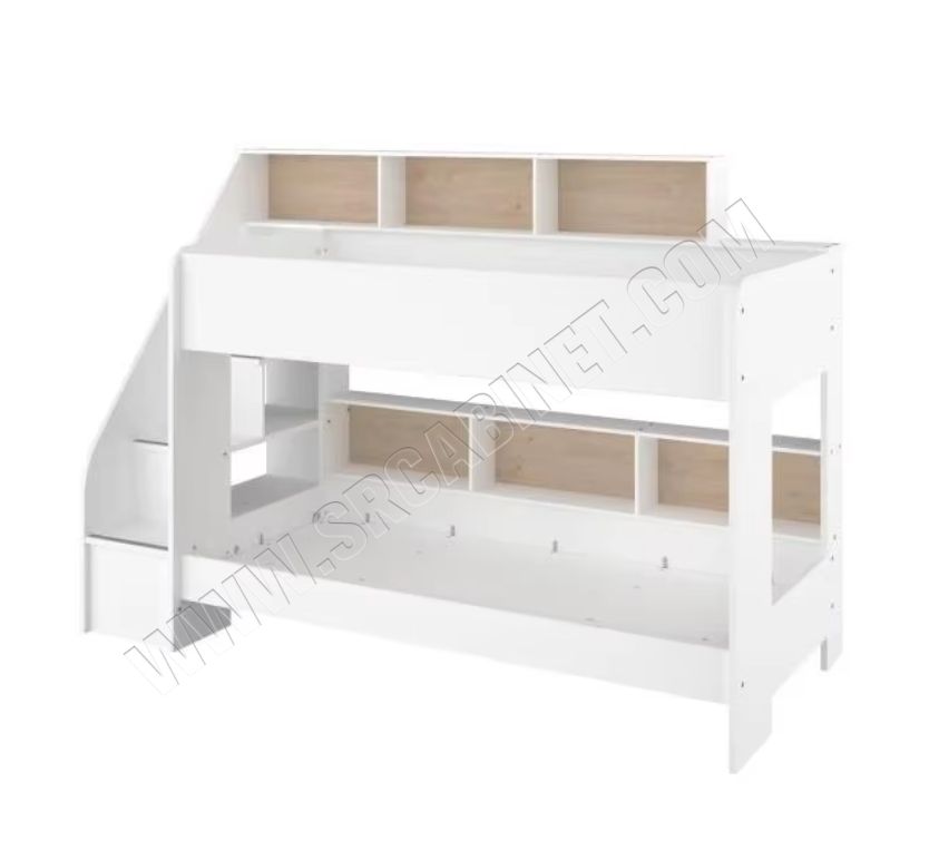 Single Solid Pine Wood Loft Bed Modern King Design for Kids' Bedroom Durable Wooden Beds