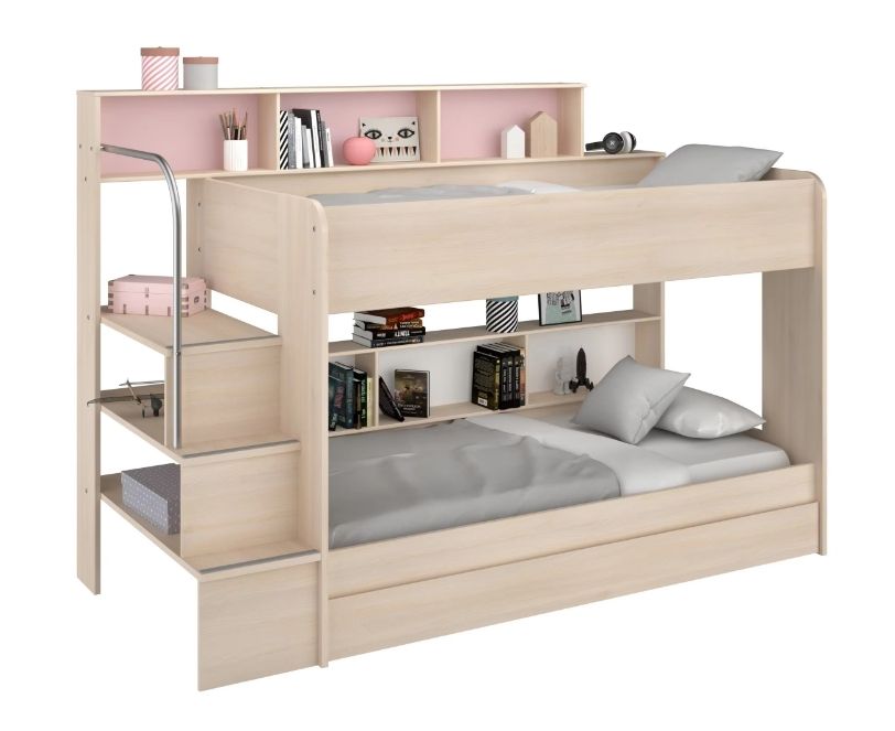 New Design Wooden Dormitory Bunk Bed with Ladder Drawer Elegant Furniture for Practical Living Space
