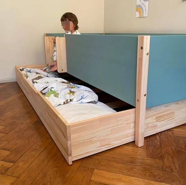 Montessori Toddler Bed with Slats Wooden Platform Bed and Floor Bed Elegant Design for Younger Kids