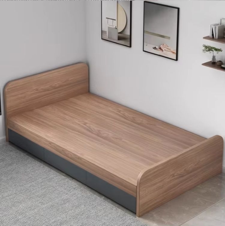 Simple Modern Cream 1.2-Meter Tatami Box Single Bed Teak High Box Home Furniture Storage Board Bed