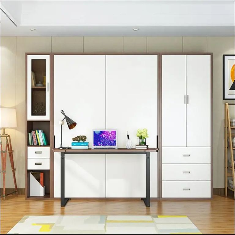 Easy assemble wall mounted bedroom furniture wooden space saving bed wall folding beda