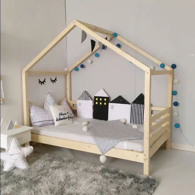 Girl Solid Pine Wood Kids Single Bed Children Bedroom Furniture Toddler House Bed Kids Bunk Beds