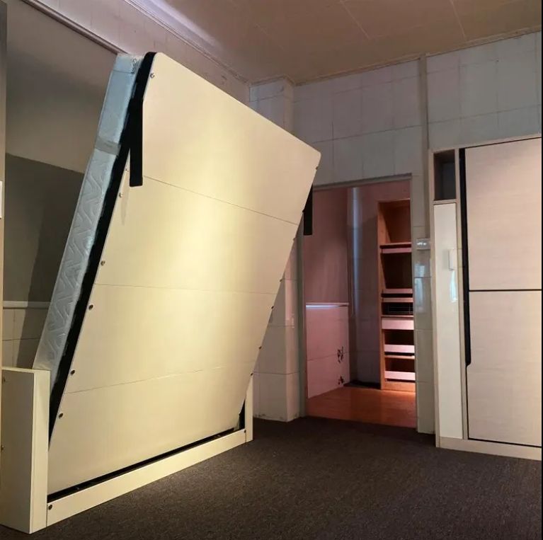 Modern Multifunction Smart Space Saving Wooden White Vertical Folding Hidden Wall Bed Murphy Bed