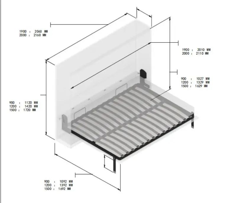 Hot sale lift bed mechanism murphy bed mechanism hardware