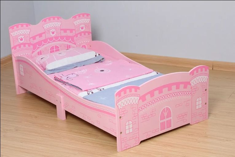 Girls Pink Castle Princess Toddler Bed for Kids