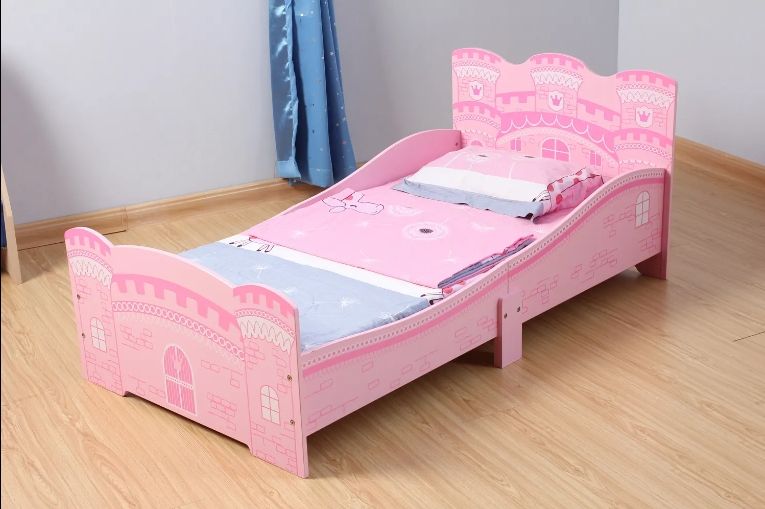 Girls Pink Castle Princess Toddler Bed for Kids