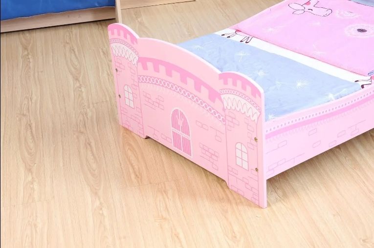 Girls Pink Castle Princess Toddler Bed for Kids