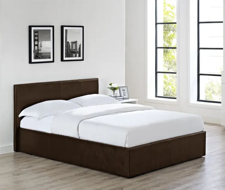 Modern light gas lift up faux leather ottoman king queen double storage velvet bed with storage