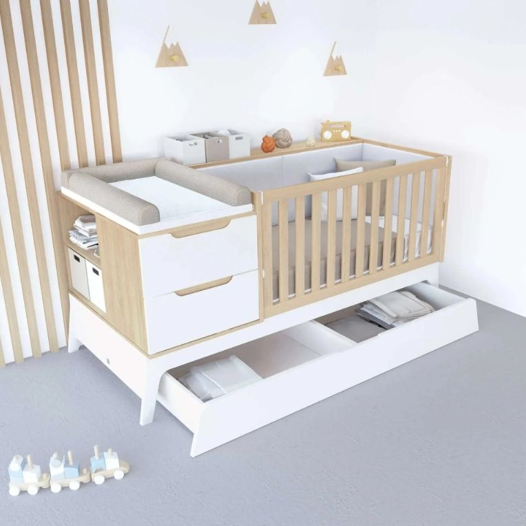 Versatile Transformable Baby Bed & Crib with Multiple Functional Features