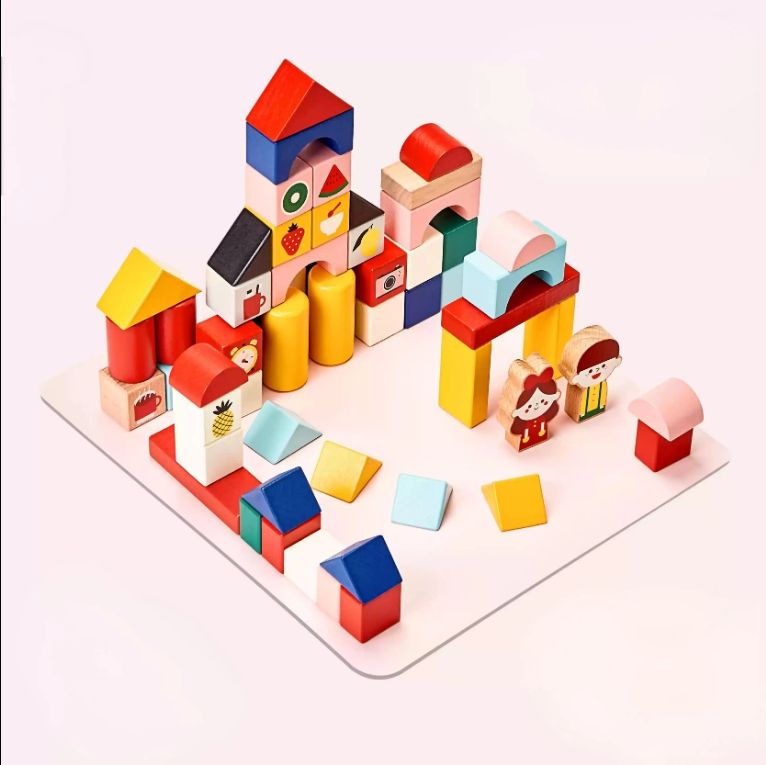 Large Particle Solid Wood Construction Toy for Boys Girls Aged 1-2 3-6 Early Education Puzzle Assembly Puzzle Box Packaging Kids