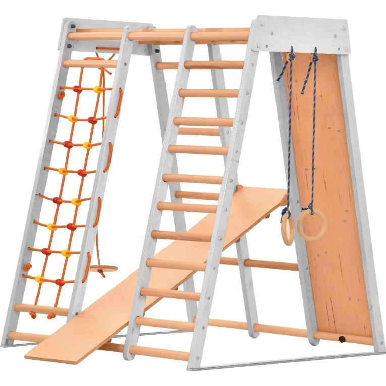 Wood Triclimb Climbing Frame for Ages 1-5 Baby-Friendly Triangle Slide for Indoor Play and Toddler Climbing