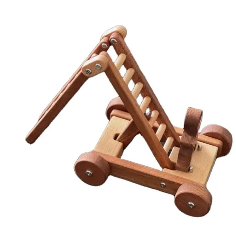 DIY Assembly Wooden Craft Toys for Kids Ancient Chariots Gravity Catapults Firing Cannons