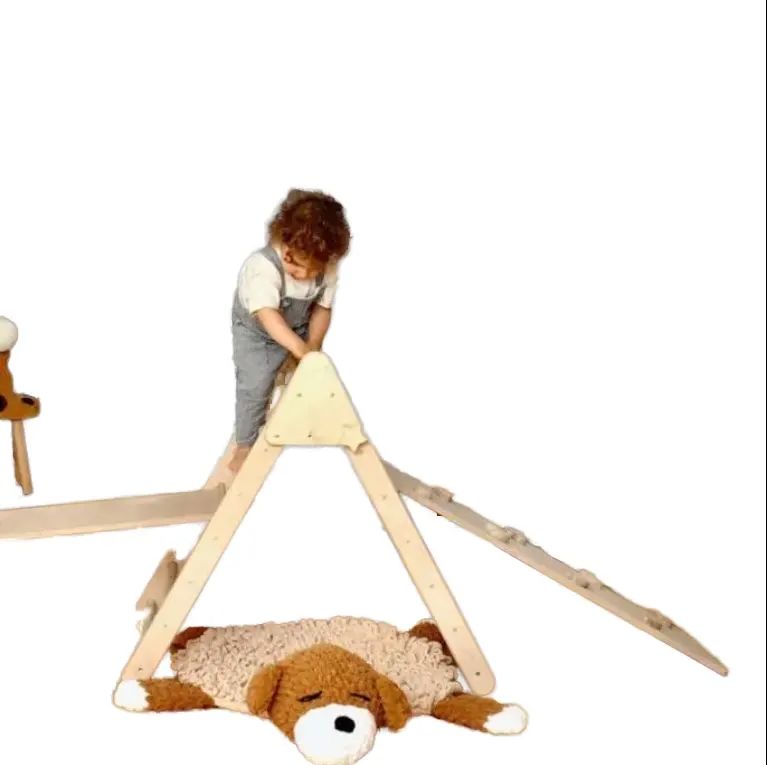 Factory Cost Montessori Wooden Climbing Frame Transformable Triangle Ramp Arch Pickler Foldable and Versatile Toy for Children