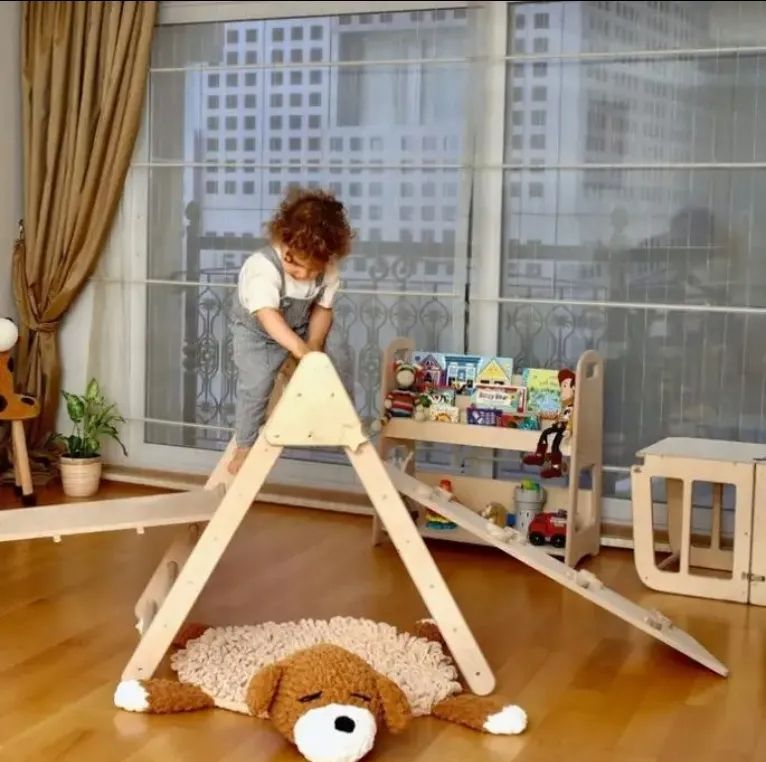 Factory Cost Montessori Wooden Climbing Frame Transformable Triangle Ramp Arch Pickler Foldable and Versatile Toy for Children