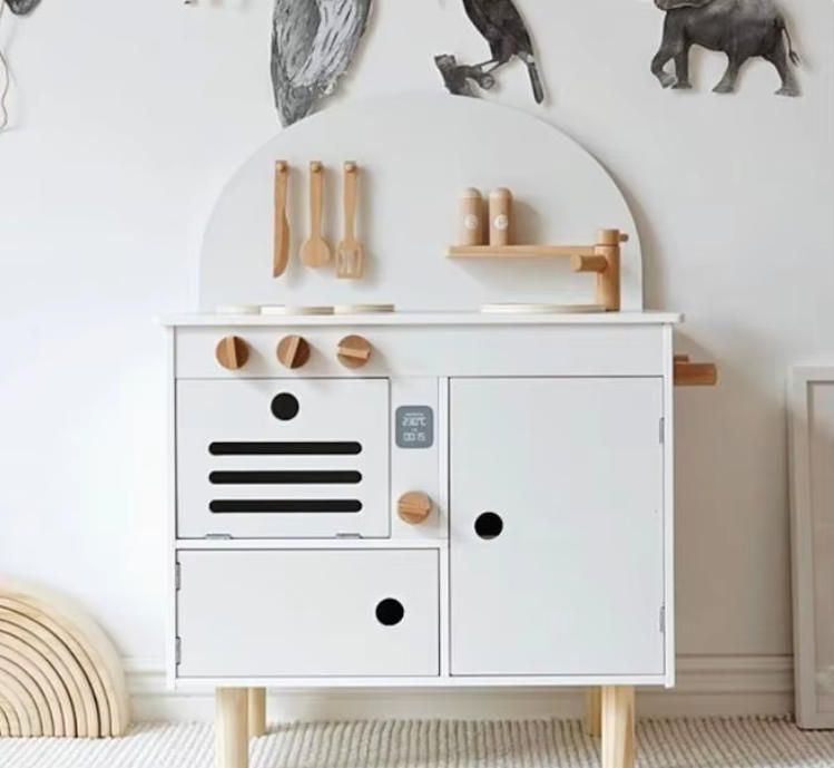 Mini Kitchen Stove and Woodcrafts Accessories for Kids' Pretend Play Role-Play Cooking Set